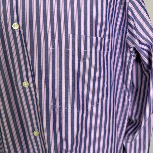 Saks Fifth Avenue Black Label XXL Long Sleeve Button Down Purple Striped 2/$50 - Picture 6 of 10